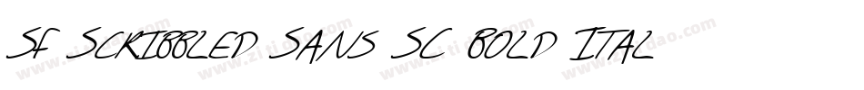 SF Scribbled Sans SC Bold Italic字体转换